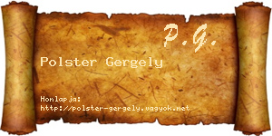 Polster Gergely névjegykártya